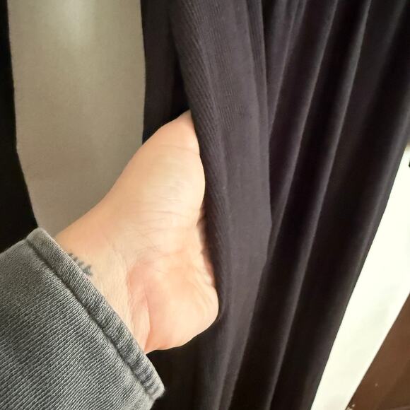 PAIGE | Black Nieve RIbbed Cotton Blend Square Neck Midi Dress | Size 4 *no belt - Picture 6 of 7